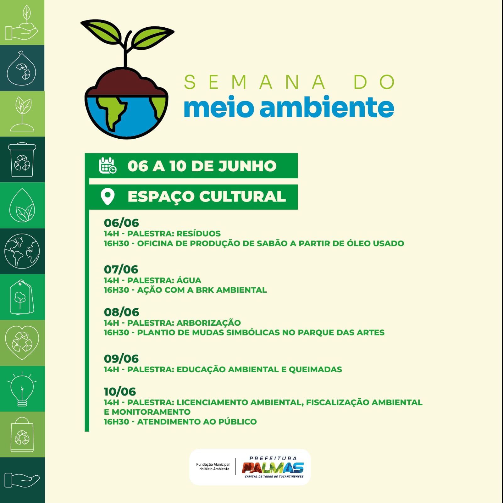 Prefeitura realizará programação alusiva à Semana do Meio Ambiente