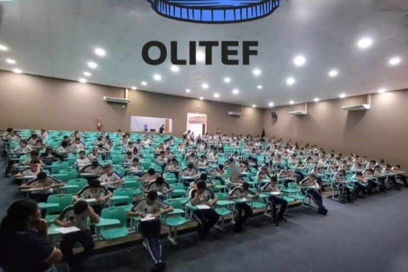 Alunos da ETI Tamandaré respondendo as provas da Olitef. Foto: Divulgação