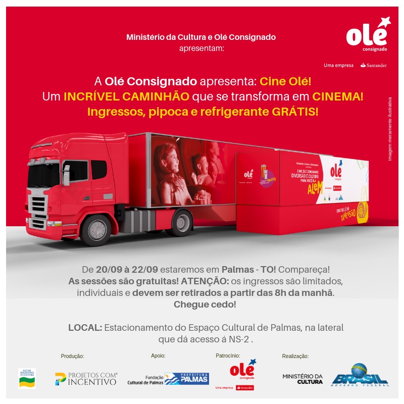 Cinema itinerante chega ao Espaço Cultural José Gomes Sobrinho de 20 a 22 de setembro