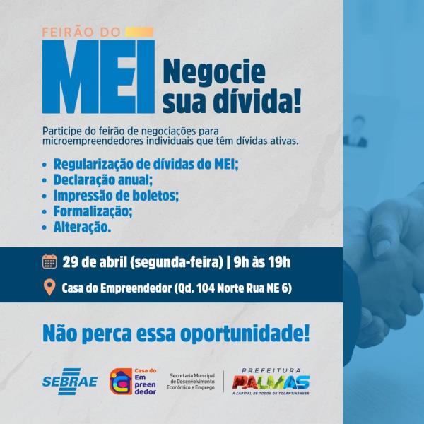 Sedem promove Feirão do MEI para negociação de dívidas ativas