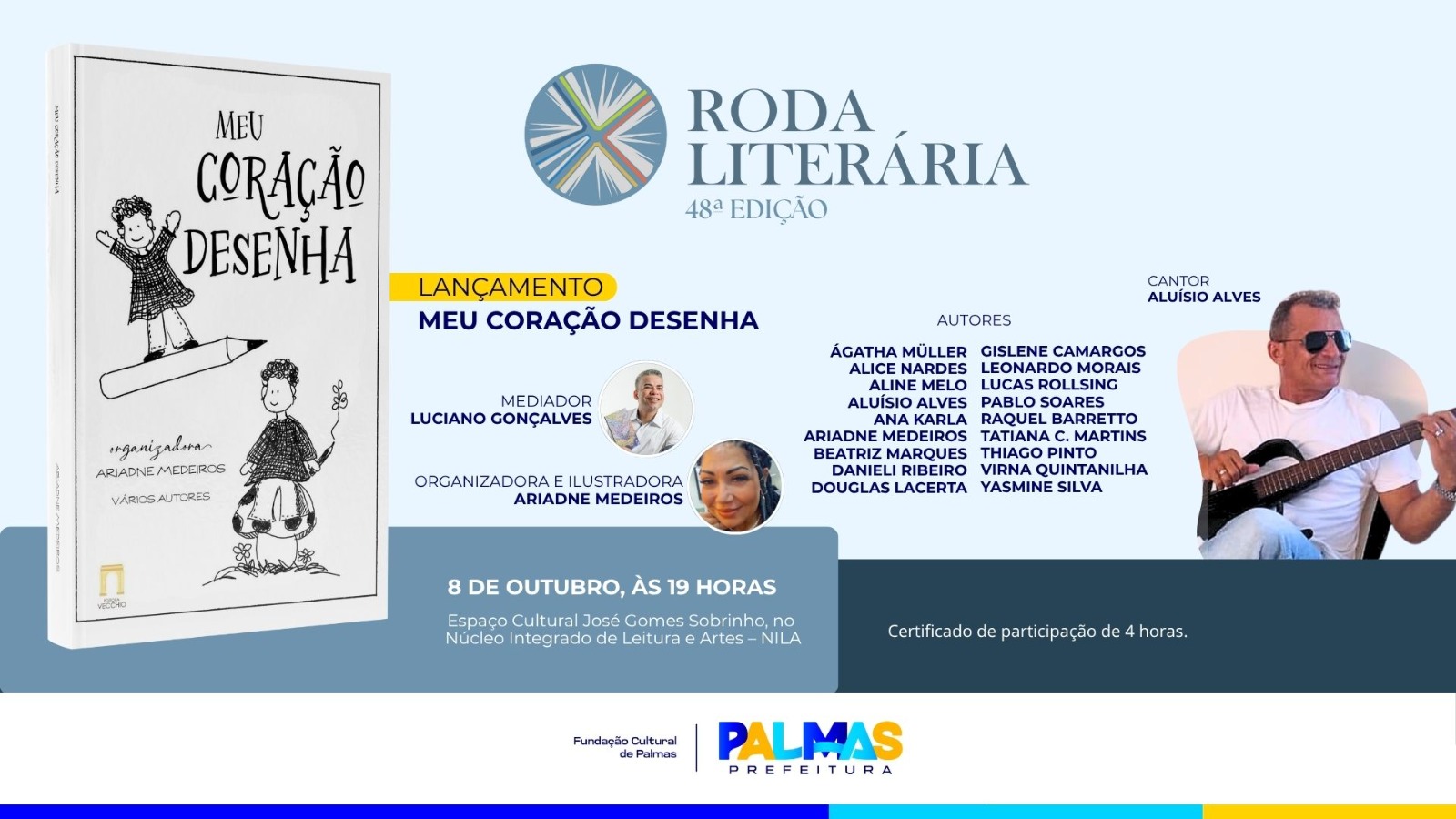 Fundação Cultural de Palmas promove lançamento do livro ‘Meu Coração Desenha’ na 48ª Roda Literária nesta quarta, 8