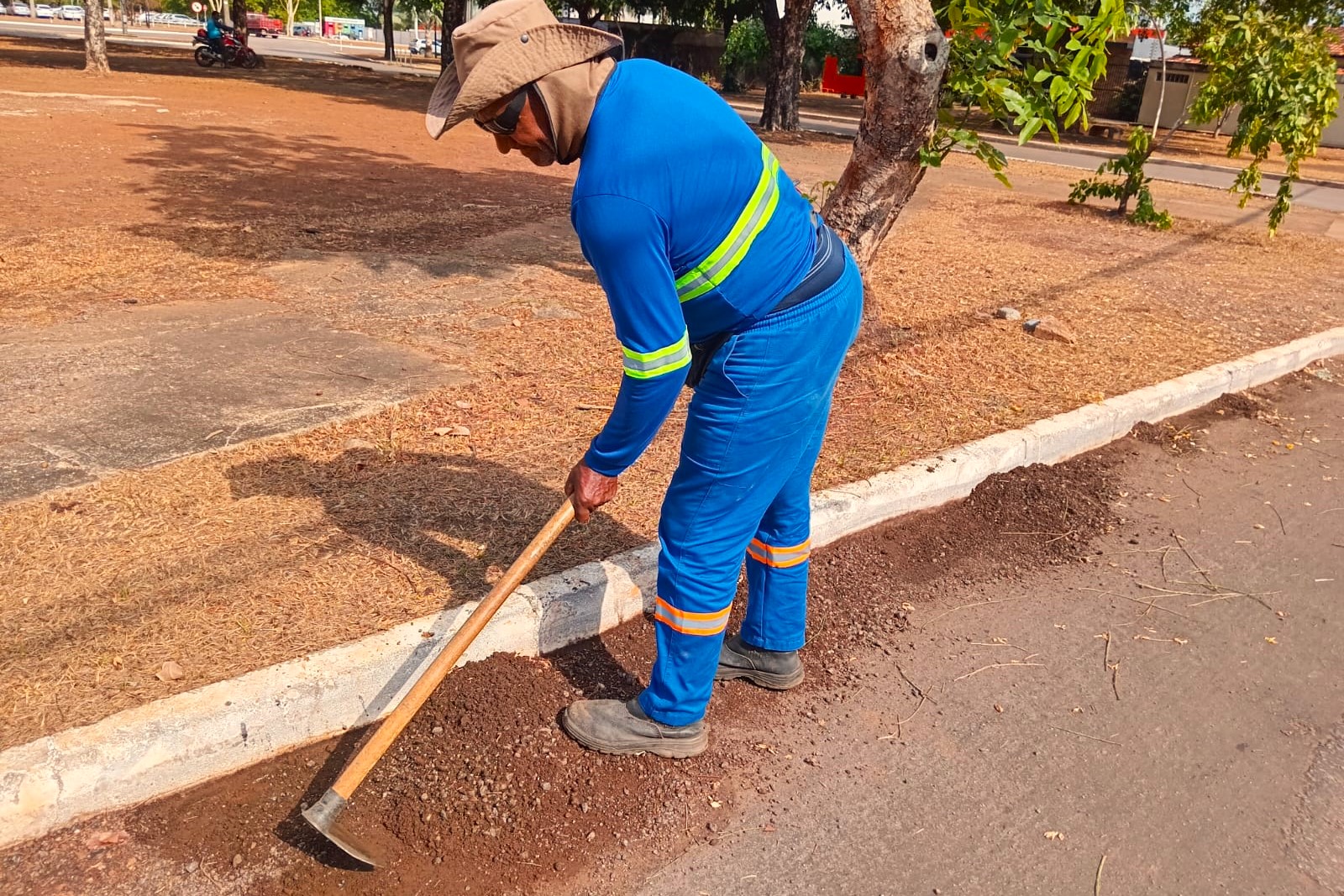 Serviços de remoção de terra, capina e varrição estão sendo executados na quadra Arse 21 (204 Sul)
