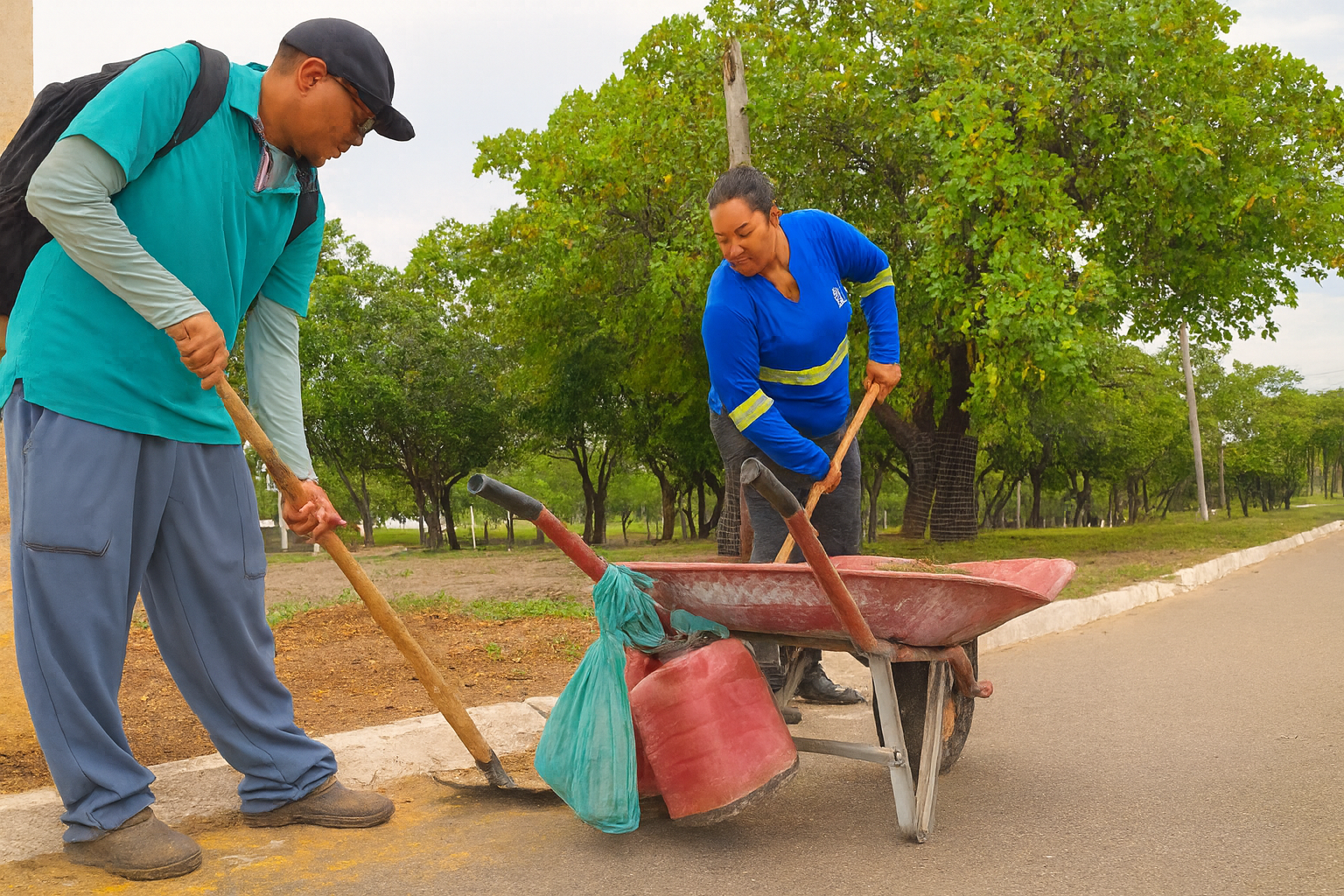 Equipes realizam limpeza em trechos da Avenida Siqueira Campos