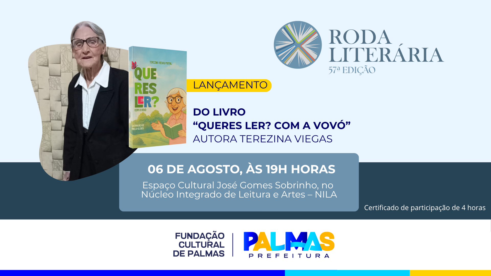 Fundação Cultural de Palmas promove 57ª Roda Literária com lançamento de livro infantil nesta quinta, 6