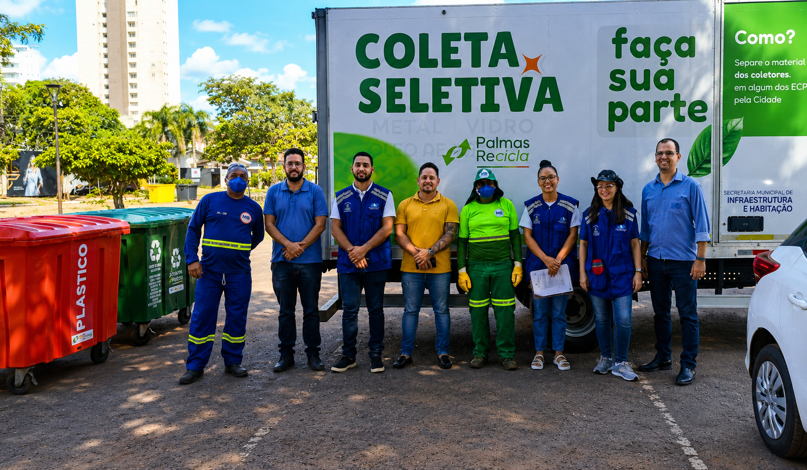 Prefeitura de Palmas fiscaliza coleta seletiva em pontos estratégicos da cidade