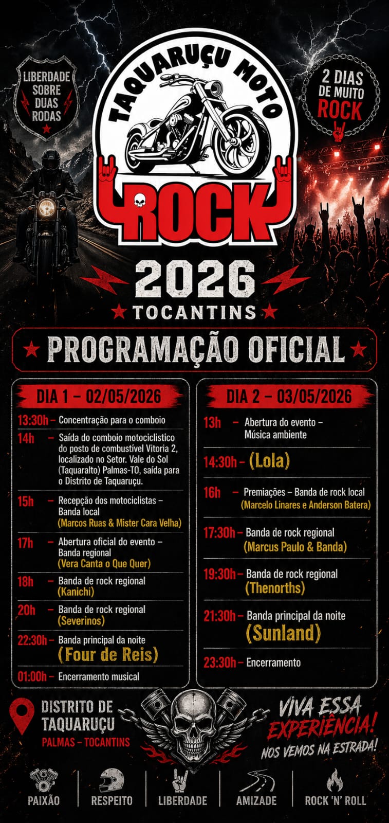 Com apoio da Prefeitura de Palmas, Taquaruçu recebe evento que integra motociclismo, cultura e turismo neste fim de semana