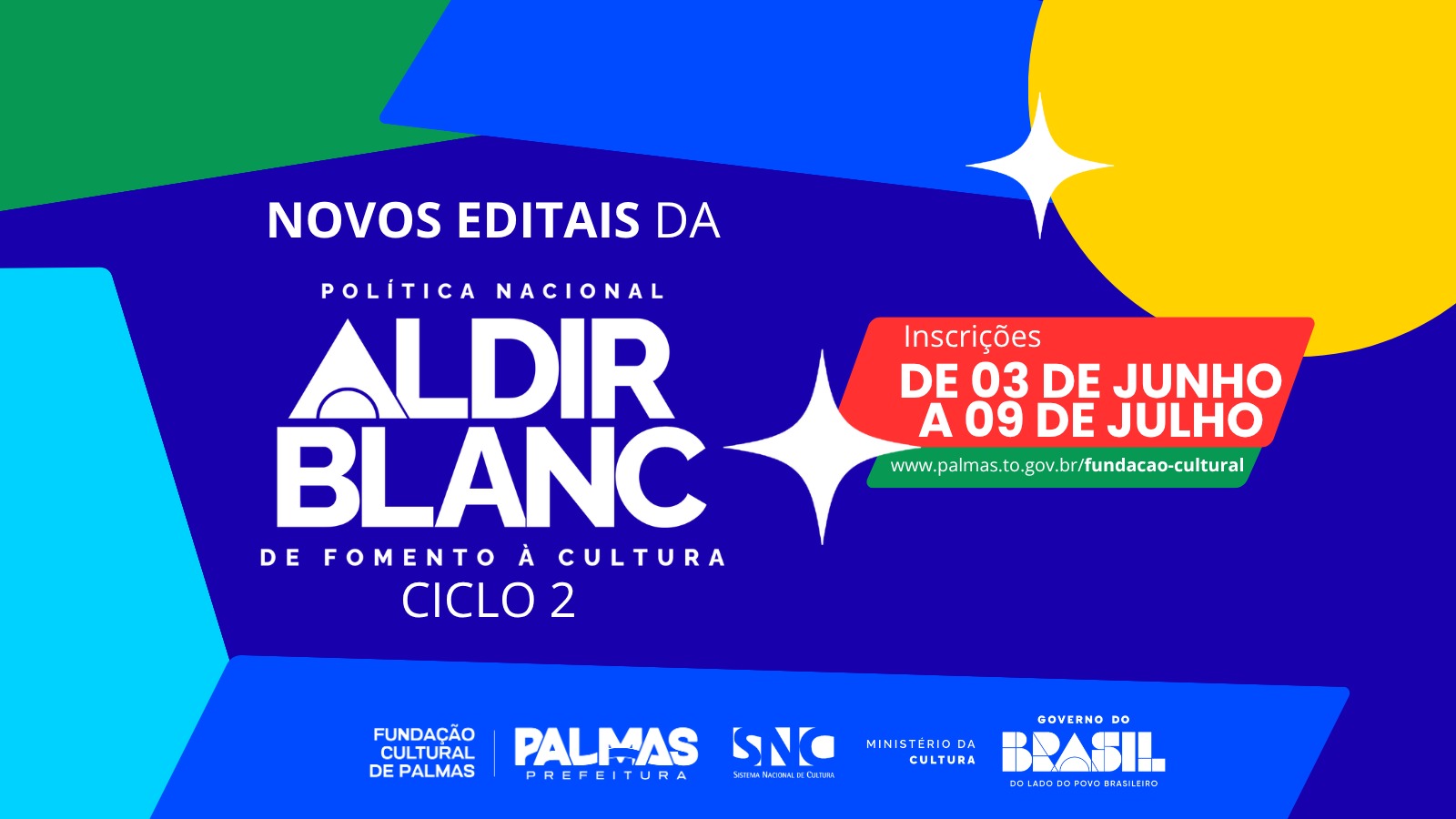 Fundação Cultural de Palmas abre inscrições para editais do ciclo 2 da Política Nacional Aldir Blanc na quarta, 3