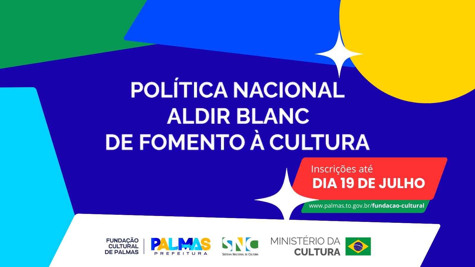 Pessoas físicas e jurídicas atuantes nas áreas de Artes e Cultura podem aderir editais do ciclo 2 da Política Nacional Aldir Blanc em Palmas até o domingo, 19