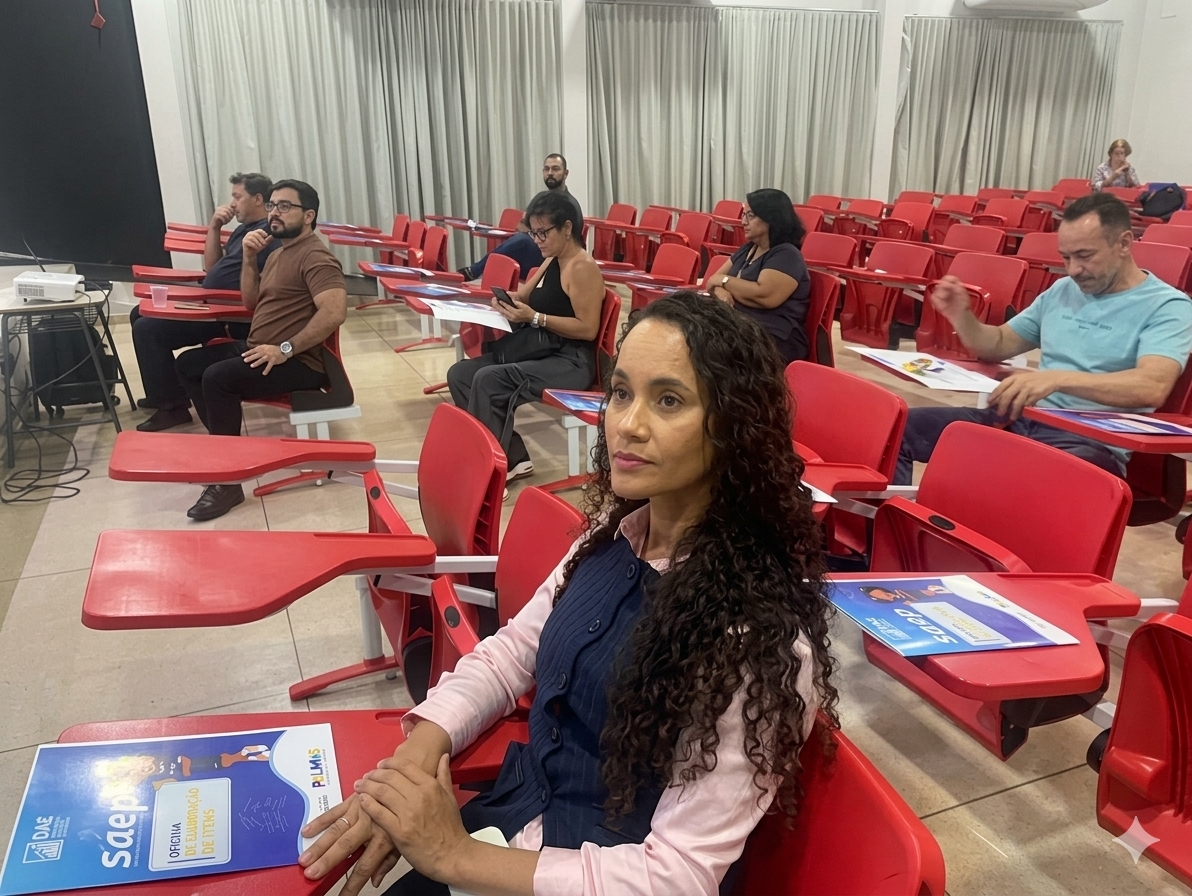  FOTO 2 A diretora de Avaliação e Estatística da Semed, Andreane Dantas, ressaltou os critérios técnicos que garantem a qualidade, a clareza e a pertinência dos instrumentos utilizados  - Foto: Taygo Mello
