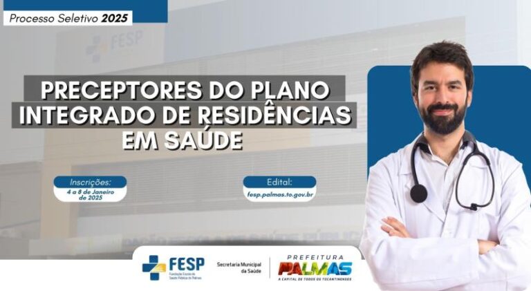 Inscrições para processo seletivo de preceptores do plano de residências em saúde iniciam no sábado, 4