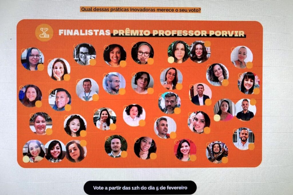 A Votação Popular do Prêmio Professor Porvir recebe votos até o dia 28 de fevereiro