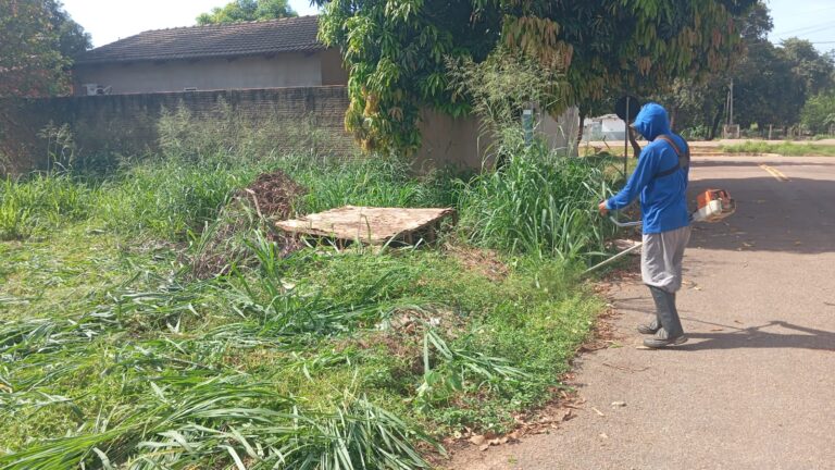 Jardim Taquari recebe reforço na limpeza, roçagem, manutenção e paisagismo