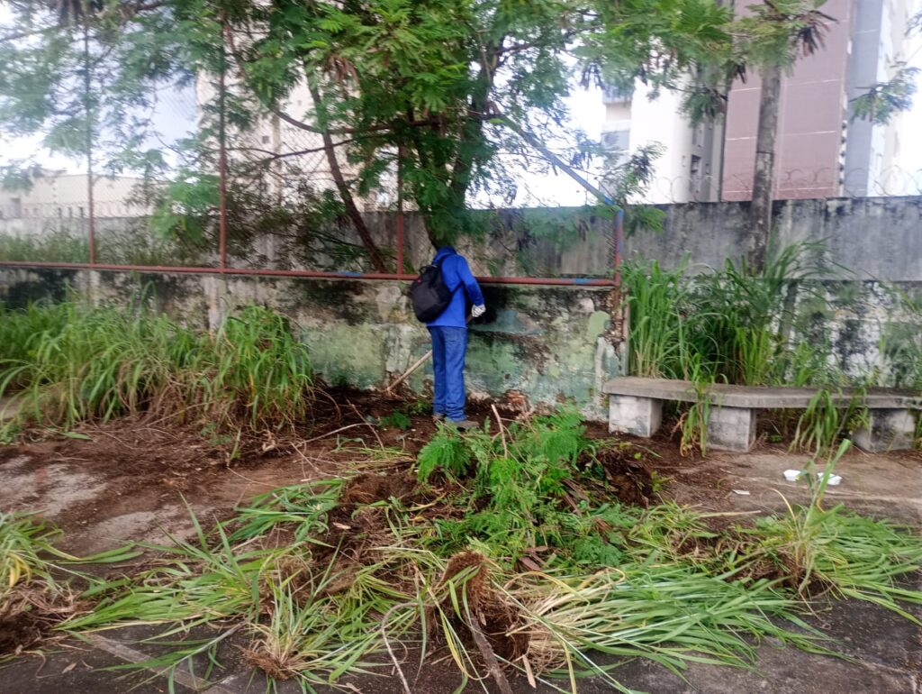 Zeladoria realizou serviços de capina, varrição e remoção de terra no local - Foto: Divulgação